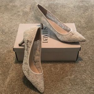 David’s Bridal White Lace Heel
